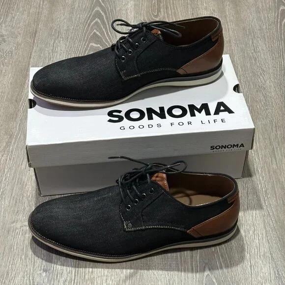 NEW Men’s Sonoma Ortholite Eco Cushion Footbed Blackmesh Trace Shoes Size 12 - Picture 5 of 8
